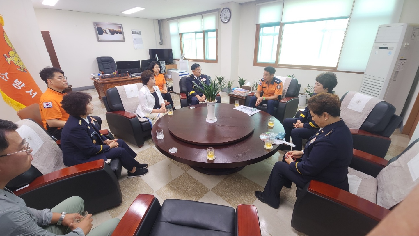 행사전 소방서장님과 티타임