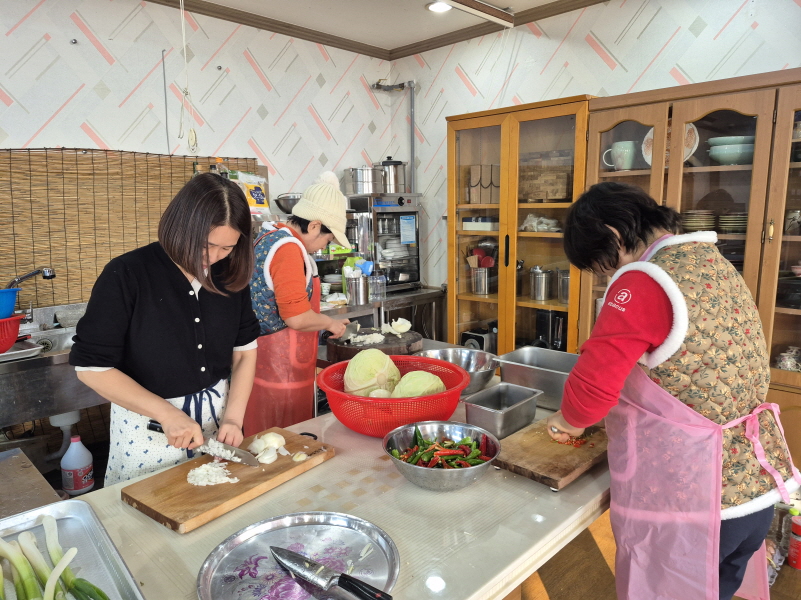 만두 재료 준비 모습