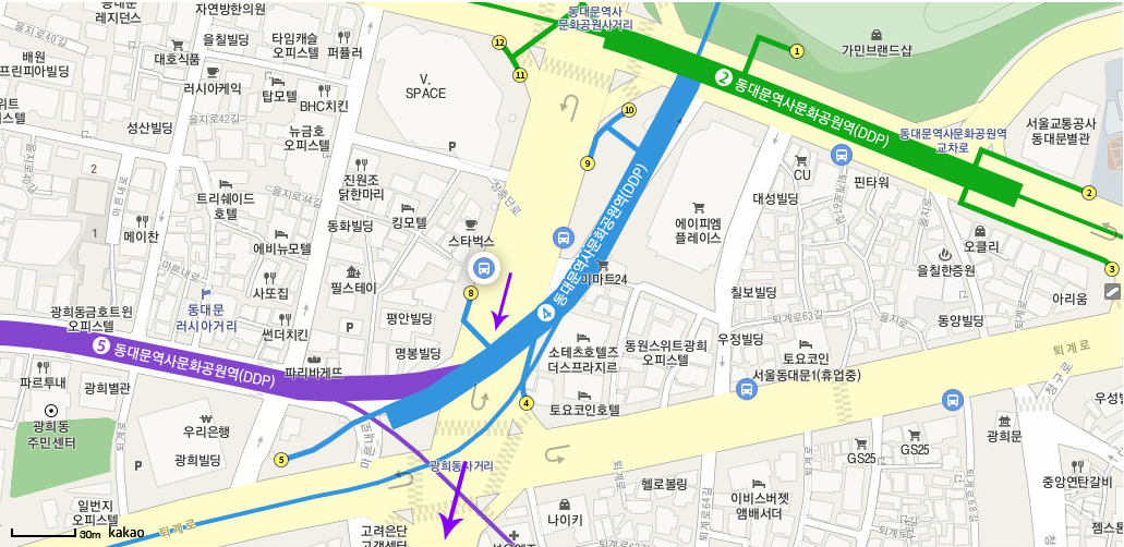 2, 4, 5호선 동대문역사문화공원역 8번 출구 2, 4, 5호선 동대문역사문화공원역 8번 출구